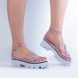 Sandália Feminina Model Tratorada Plataforma Com Palmilha Confort