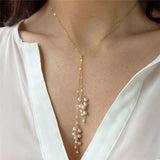 Colar Gravatinha Folheado a Ouro 18k com Pérolas