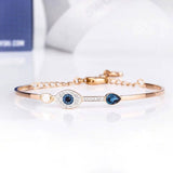 Pulseira Folheada a Ouro 18K Feminina Olho Turco Azul