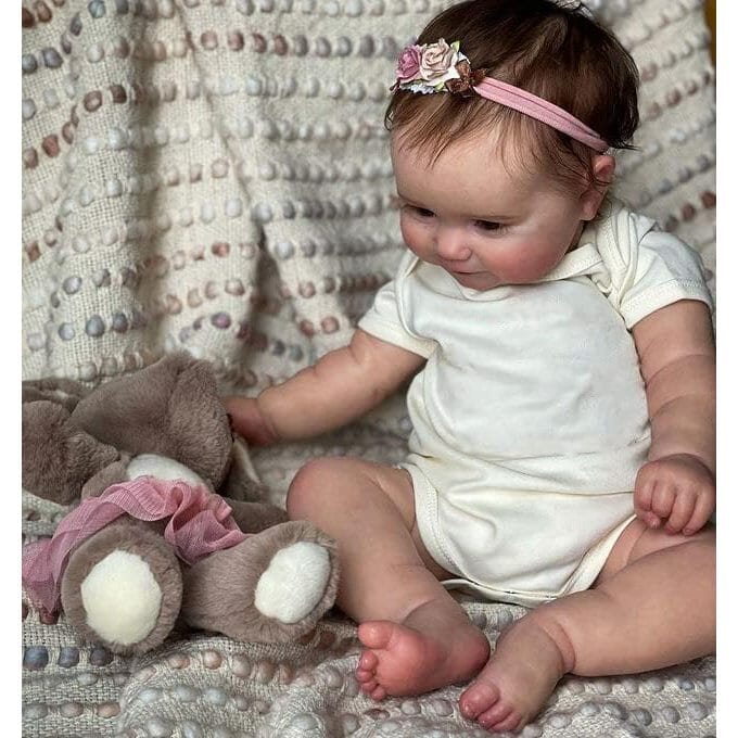 Bebê Reborn Boneca Silicone Pintado Menina Realista 48cm Original Olhos Castanhos Superfacilita 