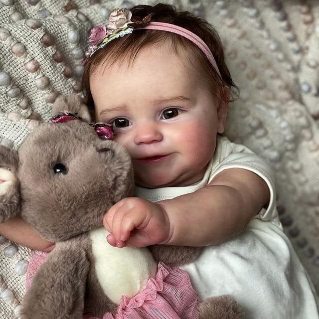 Bebê Reborn Boneca Silicone Pintado Menina Realista 48cm Original Olhos Castanhos Superfacilita 