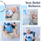 Bebê Reborn Menino Boneco Original Realista de Silicone Com Bolsa Maternidade Superfacilita 
