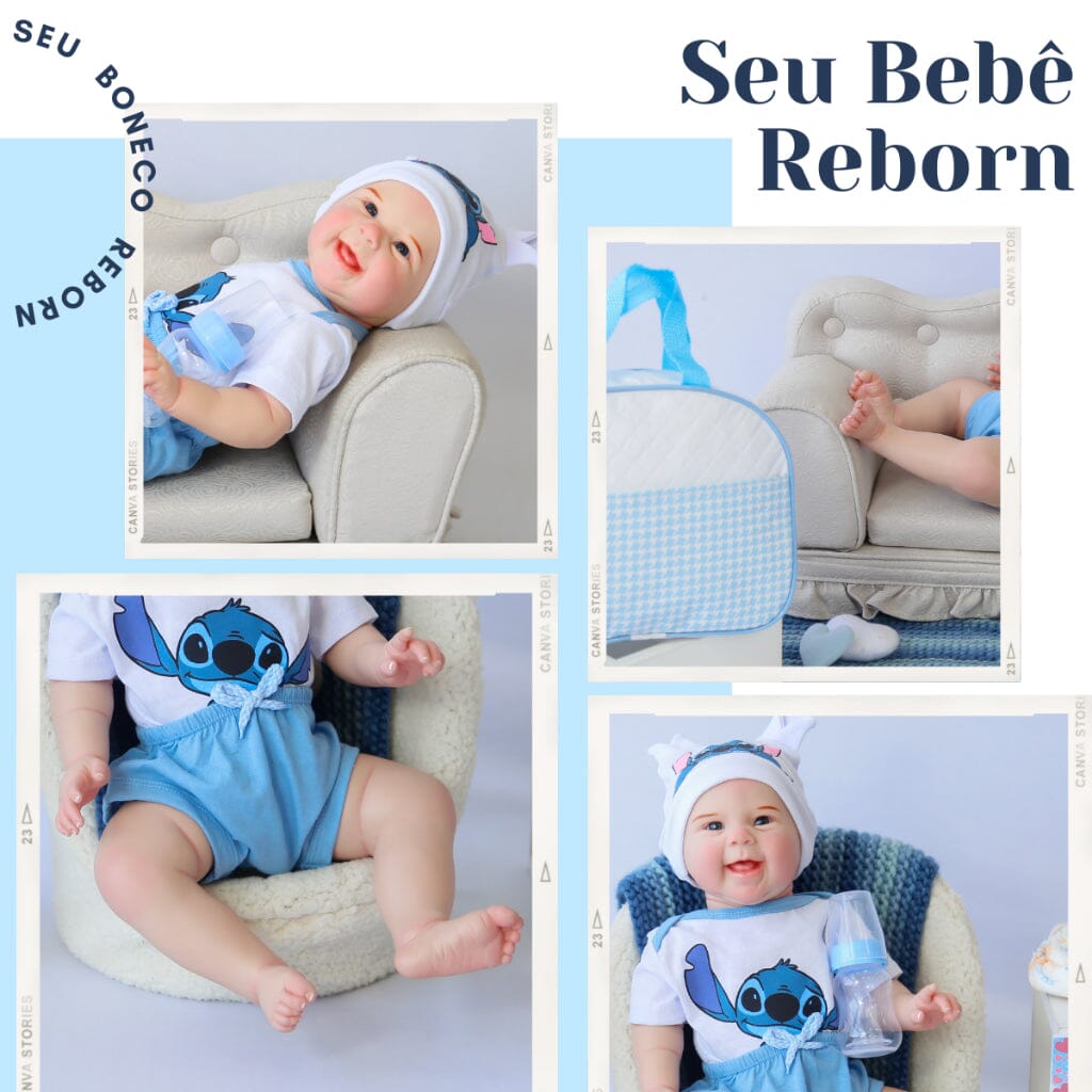 Bebê Reborn Menino Boneco Original Realista de Silicone Com Bolsa Maternidade Superfacilita 