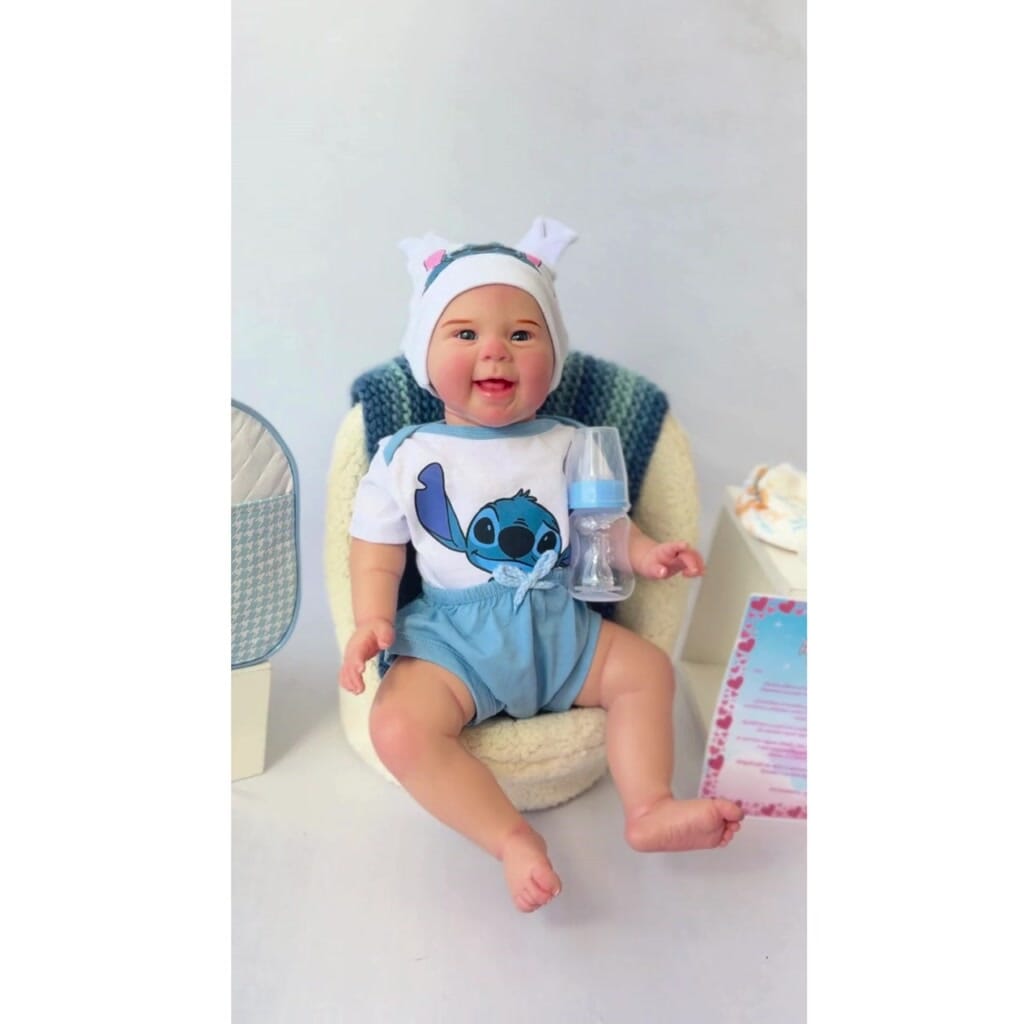 Bebê Reborn Menino Boneco Original Realista de Silicone Com Bolsa Maternidade Superfacilita 