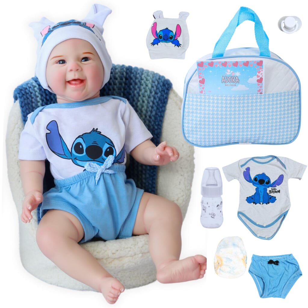 Bebê Reborn Menino Boneco Original Realista de Silicone Com Bolsa Maternidade Superfacilita 
