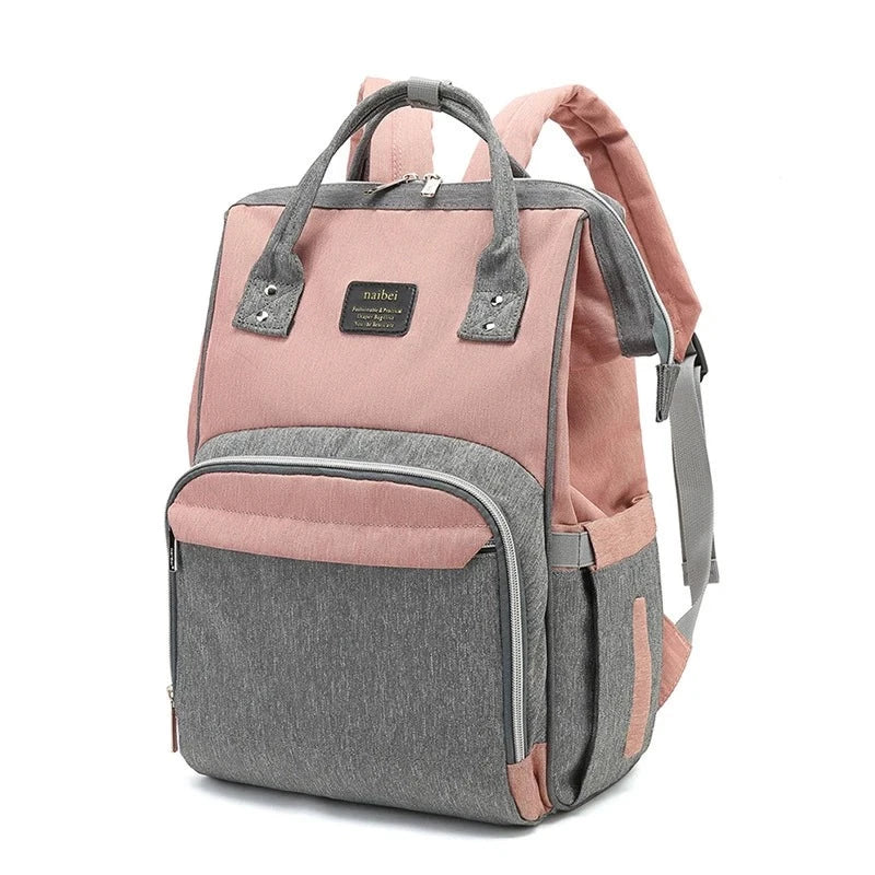 Bolsa de Maternidade Land Autêntica Fem - Bolsas - G1 - Bolsa Mat. Land Autêntica Superfacilita Cinza com Rosa 