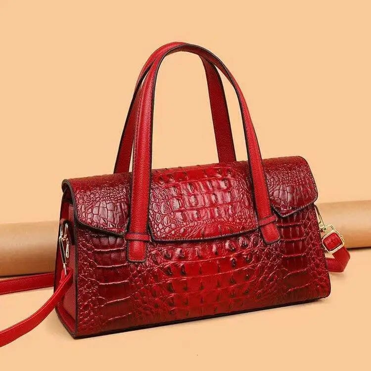 Bolsa Feminina de Couro Crocodile Fem - Bolsas - G1 - Bolsa F.C. Crocodile- M5 Superfacilita Vermelho 