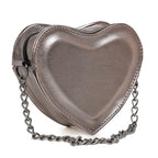 Bolsa Feminina Mini Bag Transversal Coração Metalizada – Estilo Blogueira Bolsa Feminina Mini Bag Transversal Coração Metalizada – Estilo Blogueira Superfacilita Grafite Único 