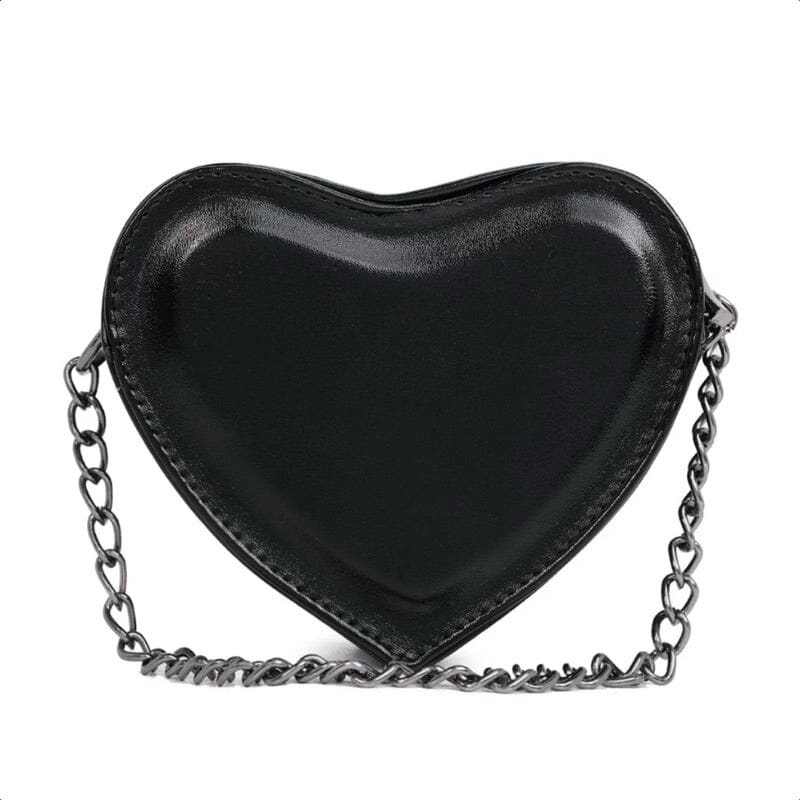 Bolsa Feminina Mini Bag Transversal Coração Metalizada – Estilo Blogueira Bolsa Feminina Mini Bag Transversal Coração Metalizada – Estilo Blogueira Superfacilita Preto Único 