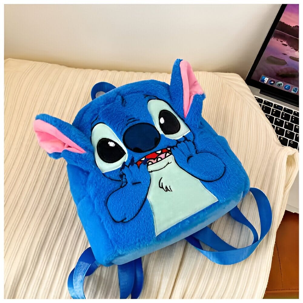 Bolsa Stitch de Pelúcia Lilo & Stitch 538 - SH - Bolsa Stitch de Pelúcia Lilo & Stitch Superfacilita Mochila AZUL 