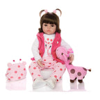Boneca Bebê Reborn Girafinha Luxo Nova Realista de Silicone Pode Dar Banho Envio Imediato Superfacilita 