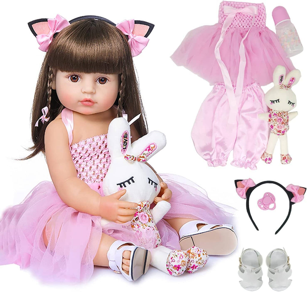 Boneca Bebê Reborn Princesa 55cm em Silicone Realista SH - Boneca Bebê Reborn Princesa 55cm em Silicone Realista Superfacilita 
