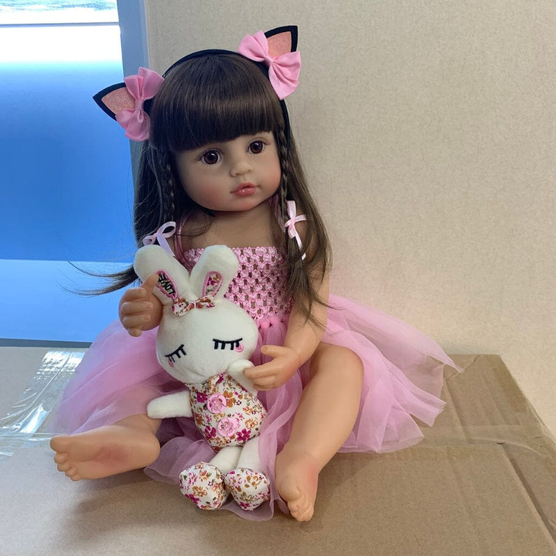 Boneca Bebê Reborn Princesa 55cm em Silicone Realista SH - Boneca Bebê Reborn Princesa 55cm em Silicone Realista Superfacilita 