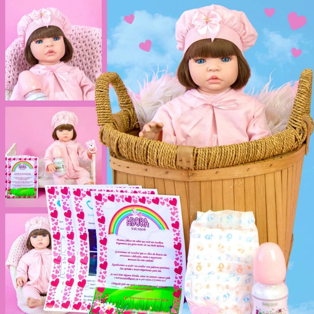 Boneca Bebê Reborn Silicone Bebe Barata Realista 100% Vinil siliconado + itens Superfacilita 