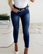 Calça Jeans Feminina Fashion Skinny Calça Jeans Feminina Fashion Skinny - Pmax02 Superfacilita Azul PP 