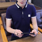 Camisa Polo Masculina Casual Camisa Polo Masculina Casual Superfacilita P Azul Escuro 