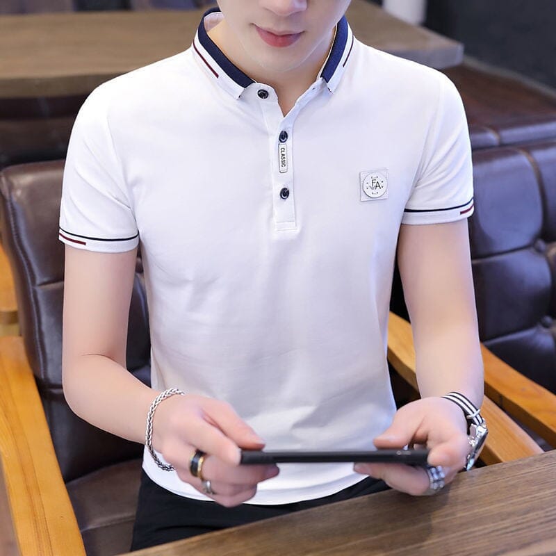 Camisa Polo Masculina Casual Camisa Polo Masculina Casual Superfacilita P Branco 