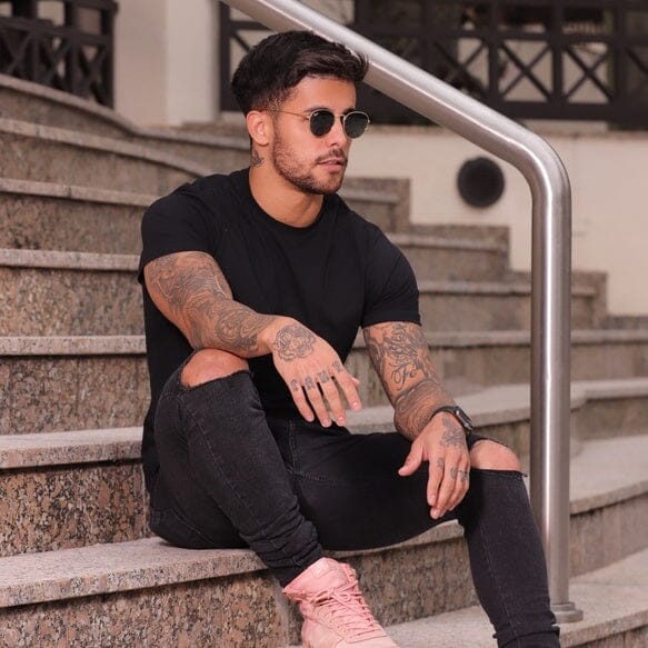 Camiseta Masculina Preta Lisa Básica 100% Algodão Premium Superfacilita 