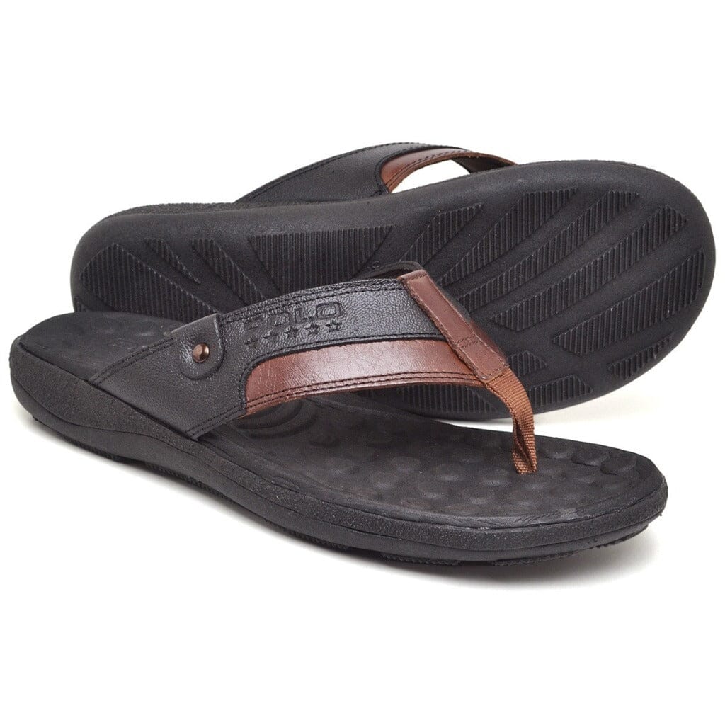 Chinelo Masculino Em Couro Legítimo Sandália Ortopédica Antistress Polo Star Five Superfacilita 