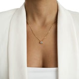 Colar Feminino Ponto de luz Folheado Banhada A Ouro 18K e Prata 925