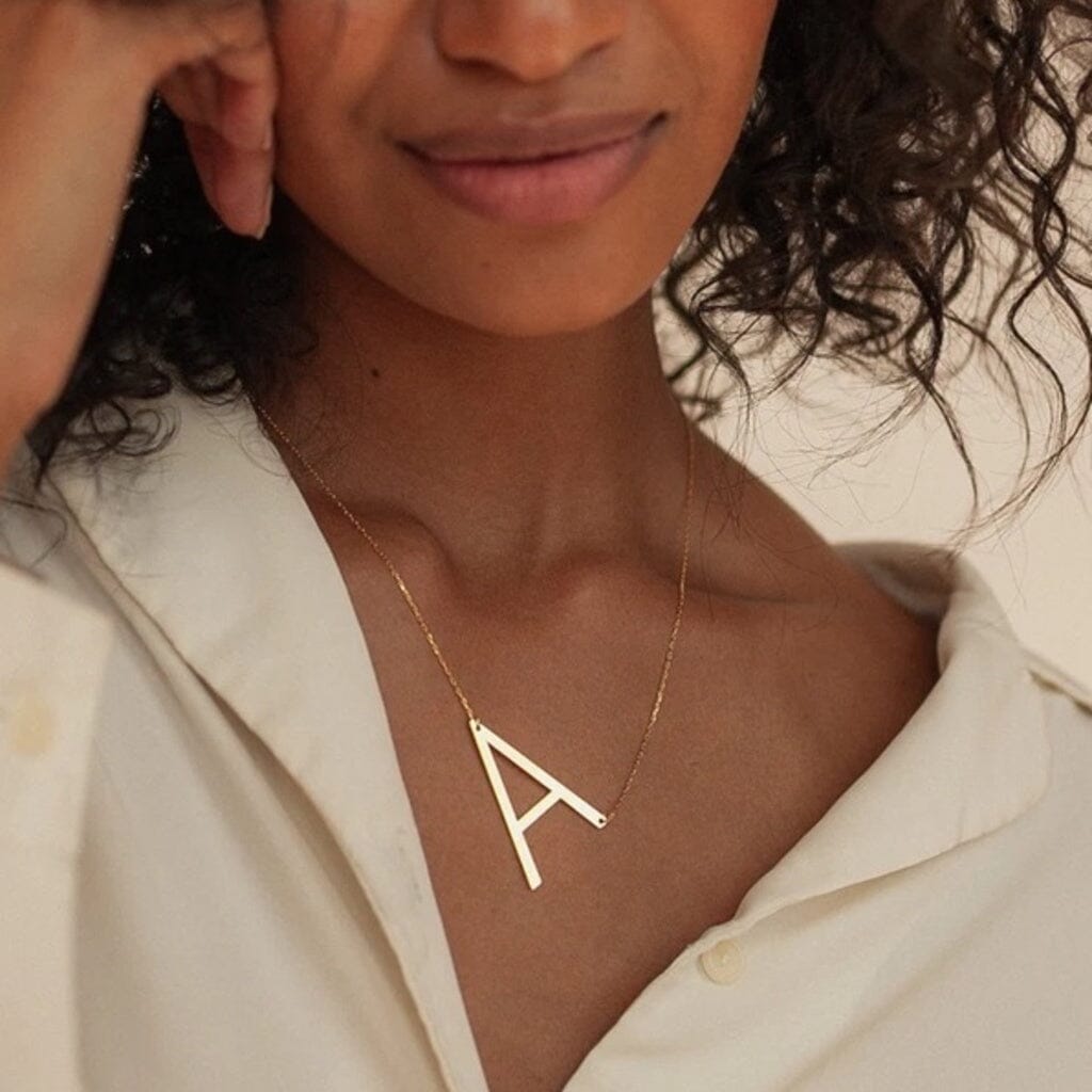 Colar Letra Inicial Folheado a Ouro 18K e Prata 925 SH - 501 - Colar Letra Inicial Folheado a Ouro 18K e Prata 925 Superfacilita Ouro A 