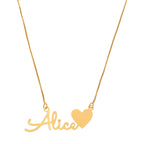 Colar Personalizado com Nome e Coração Banhado a Ouro 18K SH - Colar Personalizado com Nome e Coração Banhado a Ouro 18K Superfacilita 1 Nome 