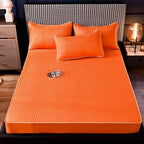 Conjunto Sleep Luxury - Jogo de Lençol + Fronhas Brinde 1027 Superfacilita Laranja Solteiro (120x200x30)cm 