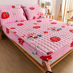 Conjunto Sleep Luxury - Jogo de Lençol + Fronhas Brinde 1027 Superfacilita Rosa/morango Solteiro (120x200x30)cm 
