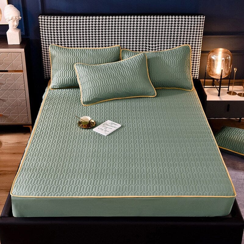 Conjunto Sleep Luxury - Jogo de Lençol + Fronhas Brinde 1027 Superfacilita Verde Solteiro (120x200x30)cm 