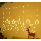 Cortina de LED Pisca-Pisca Cascata - Modelos Exclusivos Cortina de LED Pisca-Pisca Cascata - Modelos Exclusivos e Econômicos Superfacilita Estrelas Neve Rena Lua 110v 