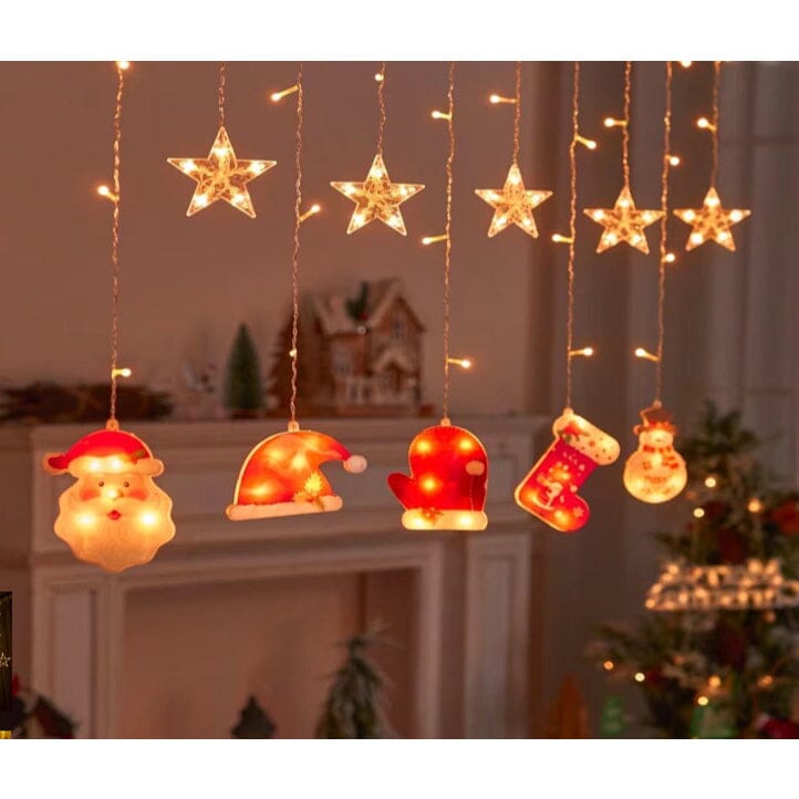 Cortina de LED Pisca-Pisca Cascata - Modelos Exclusivos Cortina de LED Pisca-Pisca Cascata - Modelos Exclusivos e Econômicos Superfacilita Símbolos de Natal 110v 