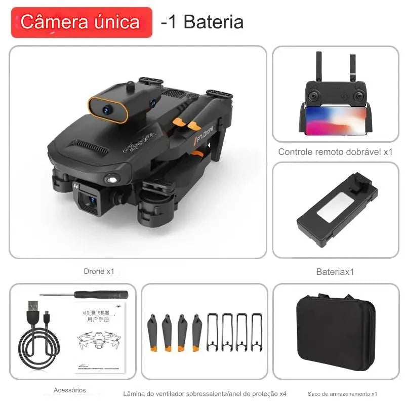 Drone P7 Pro 8K com Sensor Anti-Obstáculos, Câmera Dual HD e Alcance de 250m Drone P7 Pro 8K com Sensor Anti-Obstáculos, Câmera Dual HD e Alcance de 250m Superfacilita 