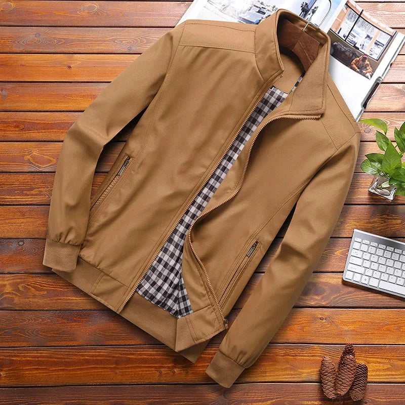 Jaqueta Bomber Masculina Slim Casual - Conforto Premium Jaqueta d face Superfacilita P Caqui 