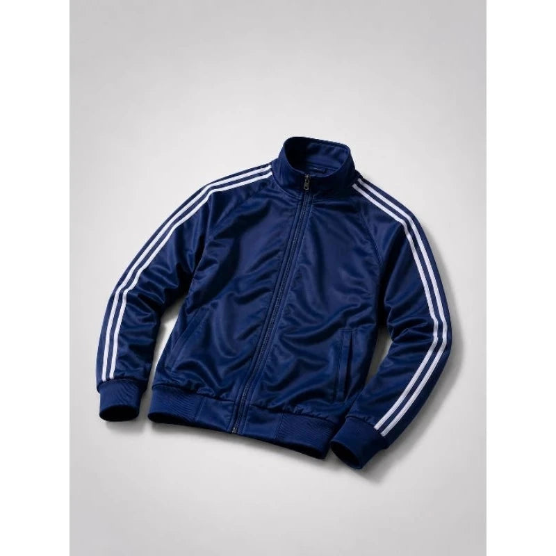 Jaqueta Masculina Esportiva Helanca Premium Estilo Chimpa com Zíper Frontal Listrada Casual Streetwear academia Superfacilita 