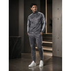 Jaqueta Masculina Esportiva Helanca Premium Estilo Chimpa com Zíper Frontal Listrada Casual Streetwear academia Superfacilita Cinza P 