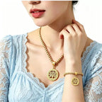 Joia Feminina Elegante – Colar e Pulseira Veneziana com Pingente Árvore da Vida Ouro 18K Superfacilita colar e pulseira-1 