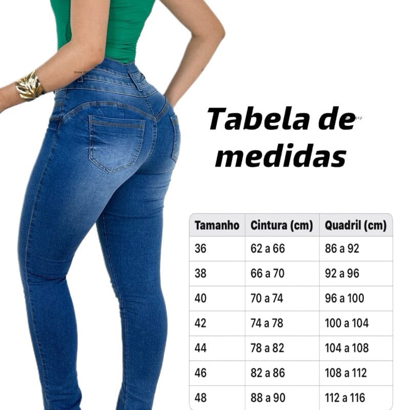 Kit 2 Calças Modeladoras Gaby Jeans Cintura Alta e Stretch Kit 2 Calças Modeladoras Gaby Jeans Cintura Alta e Stretch Superfacilita 