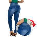 Kit 2 Calças Modeladoras Gaby Jeans Cintura Alta e Stretch Kit 2 Calças Modeladoras Gaby Jeans Cintura Alta e Stretch Superfacilita 