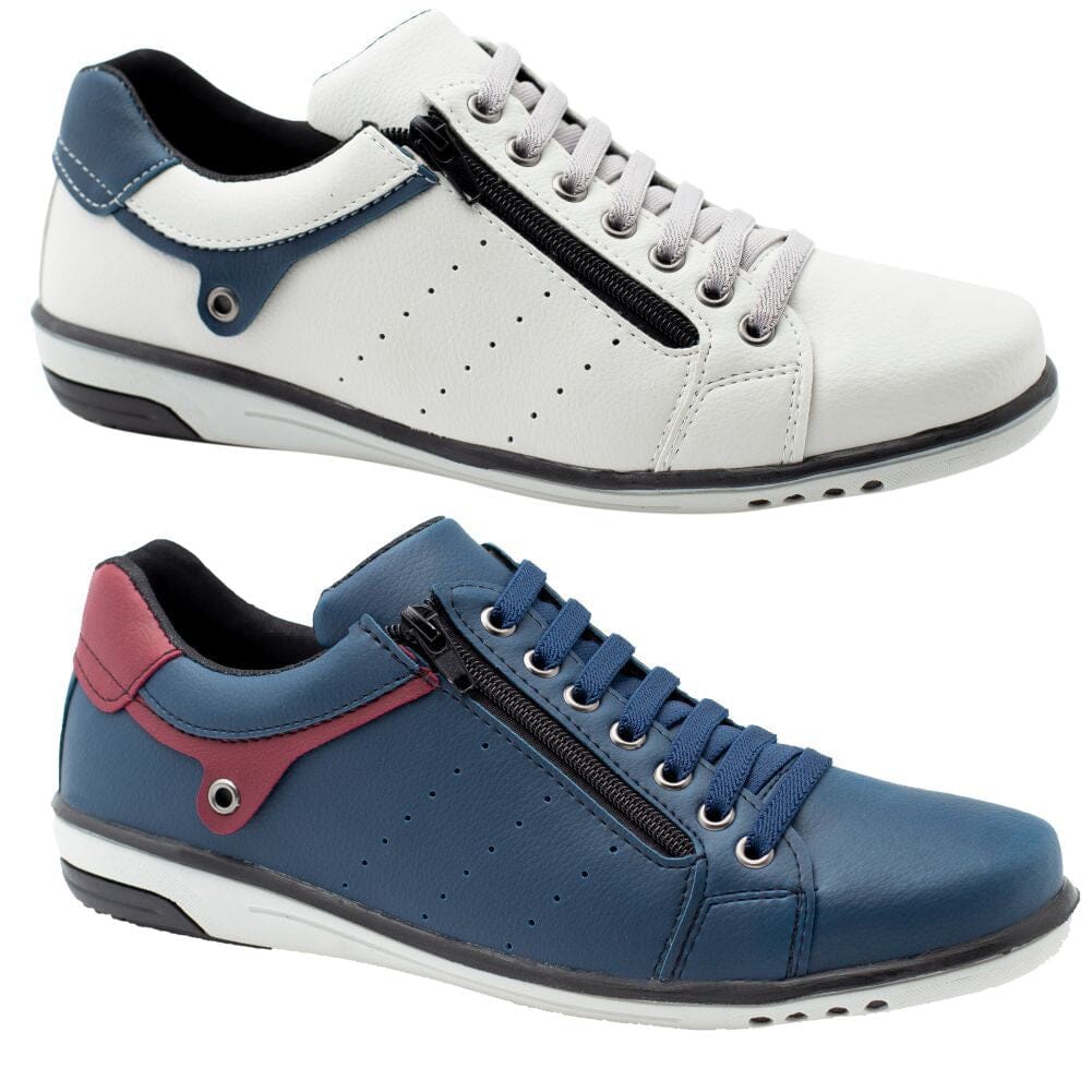 Kit 2 Pares de Sapatênis Casual com Zíper e Cadarço - Confort Plus Kit 2 Pares de Sapatênis Casual com Zíper e Cadarço - Confort Plus Superfacilita 