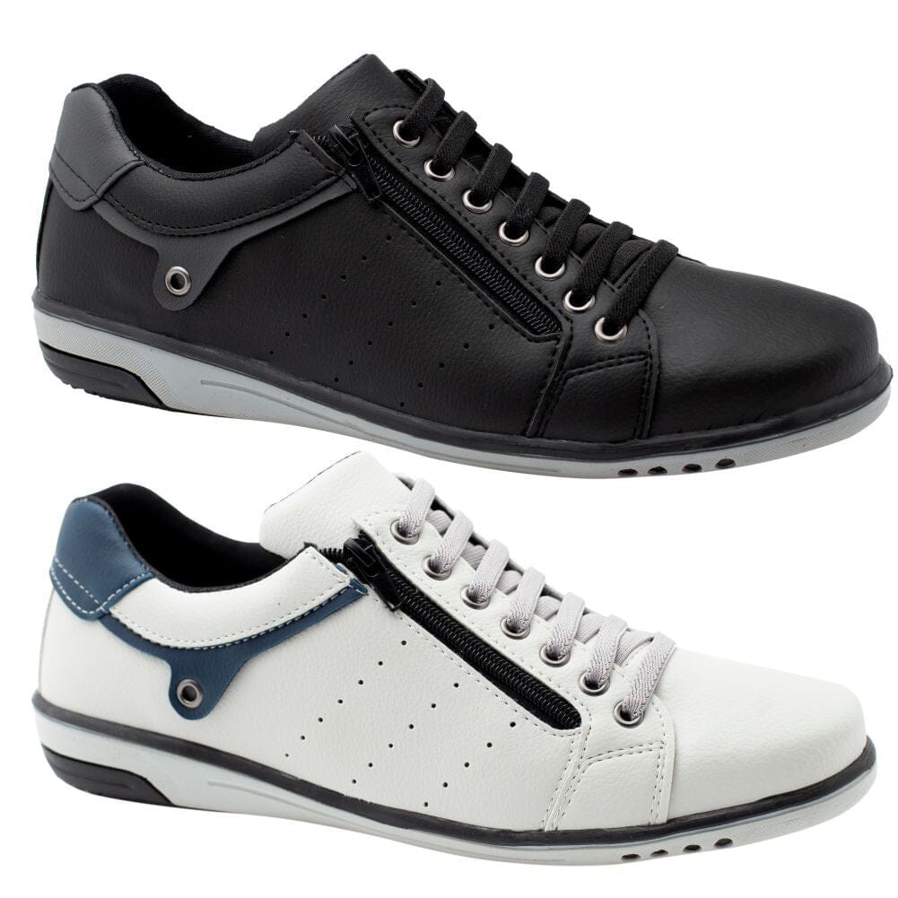 Kit 2 Pares de Sapatênis Casual com Zíper e Cadarço - Confort Plus Kit 2 Pares de Sapatênis Casual com Zíper e Cadarço - Confort Plus Superfacilita 