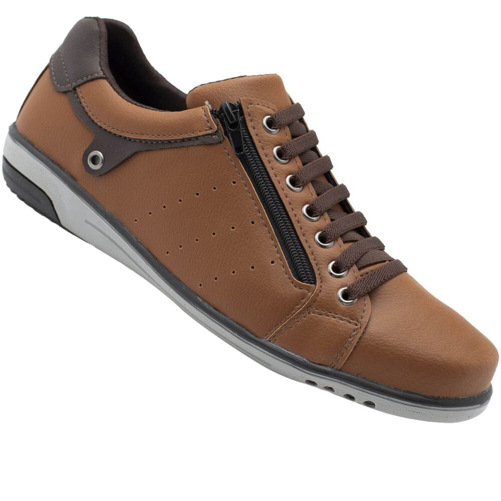 Kit 2 Pares de Sapatênis Casual com Zíper e Cadarço - Confort Plus Kit 2 Pares de Sapatênis Casual com Zíper e Cadarço - Confort Plus Superfacilita 