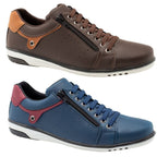 Kit 2 Pares de Sapatênis Casual com Zíper e Cadarço - Confort Plus Kit 2 Pares de Sapatênis Casual com Zíper e Cadarço - Confort Plus Superfacilita Café/Azul 37 