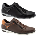 Kit 2 Pares de Sapatênis Casual com Zíper e Cadarço - Confort Plus Kit 2 Pares de Sapatênis Casual com Zíper e Cadarço - Confort Plus Superfacilita Café/Preto 37 