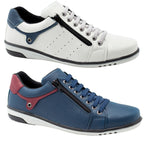 Kit 2 Pares de Sapatênis Casual com Zíper e Cadarço - Confort Plus Kit 2 Pares de Sapatênis Casual com Zíper e Cadarço - Confort Plus Superfacilita Gelo/Azul 37 