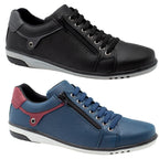 Kit 2 Pares de Sapatênis Casual com Zíper e Cadarço - Confort Plus Kit 2 Pares de Sapatênis Casual com Zíper e Cadarço - Confort Plus Superfacilita Preto/Azul 37 