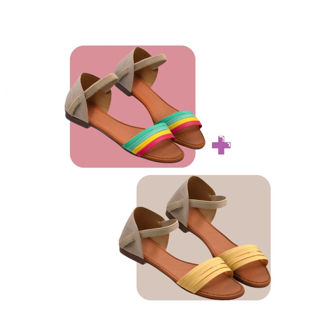 Kit 2 Rasteirinha Arco-Íris Angel Sandália Feminina SH-04 - kit 2 Rasteirinha Arco-Íris Angel Sandália Feminina Superfacilita 