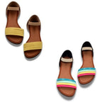 Kit 2 Rasteirinha Arco-Íris Angel Sandália Feminina SH-04 - kit 2 Rasteirinha Arco-Íris Angel Sandália Feminina Superfacilita Amarelo e Colorido 34 