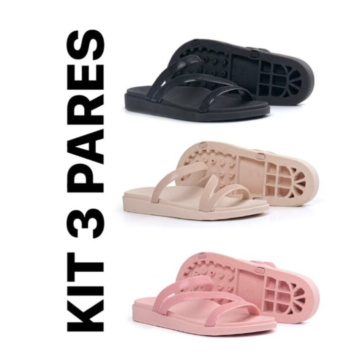 Kit 3 Pares Papete Birken Feminina Conforto SH-09 - Kit 3 Pares Papete Birken Feminina Conforto Superfacilita 