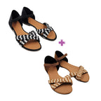 Kit Duas (02) Rasteirinha RÁFIA Sandália Feminina Promoção Superfacilita 