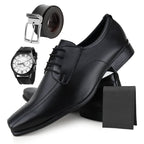 Kit Masculino Completo: Sapato Social + Relógio + Cinto + Carteira com Divisórias SH - Kit Masculino Completo: Sapato Social + Relógio + Cinto + Carteira com Divisórias Superfacilita KIT1=Sap+Relogio+Carteir+Cinto Preto 37 